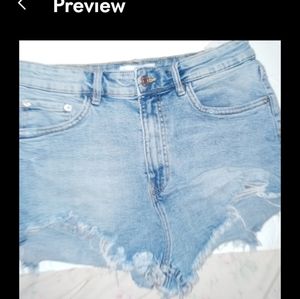 Zara hi rise jeans cutoff shorts 8